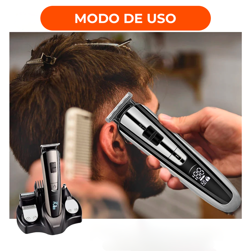 Afeitadora Inalambrica Suzika Patilla Nariz Oido Set 4 En 1 Color Negro