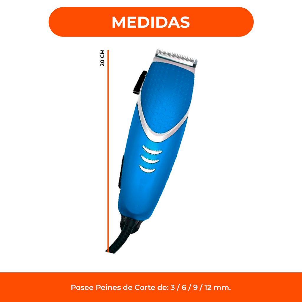 Corta Pelo Maquina Cortar Barba Patillas Suzika +acc