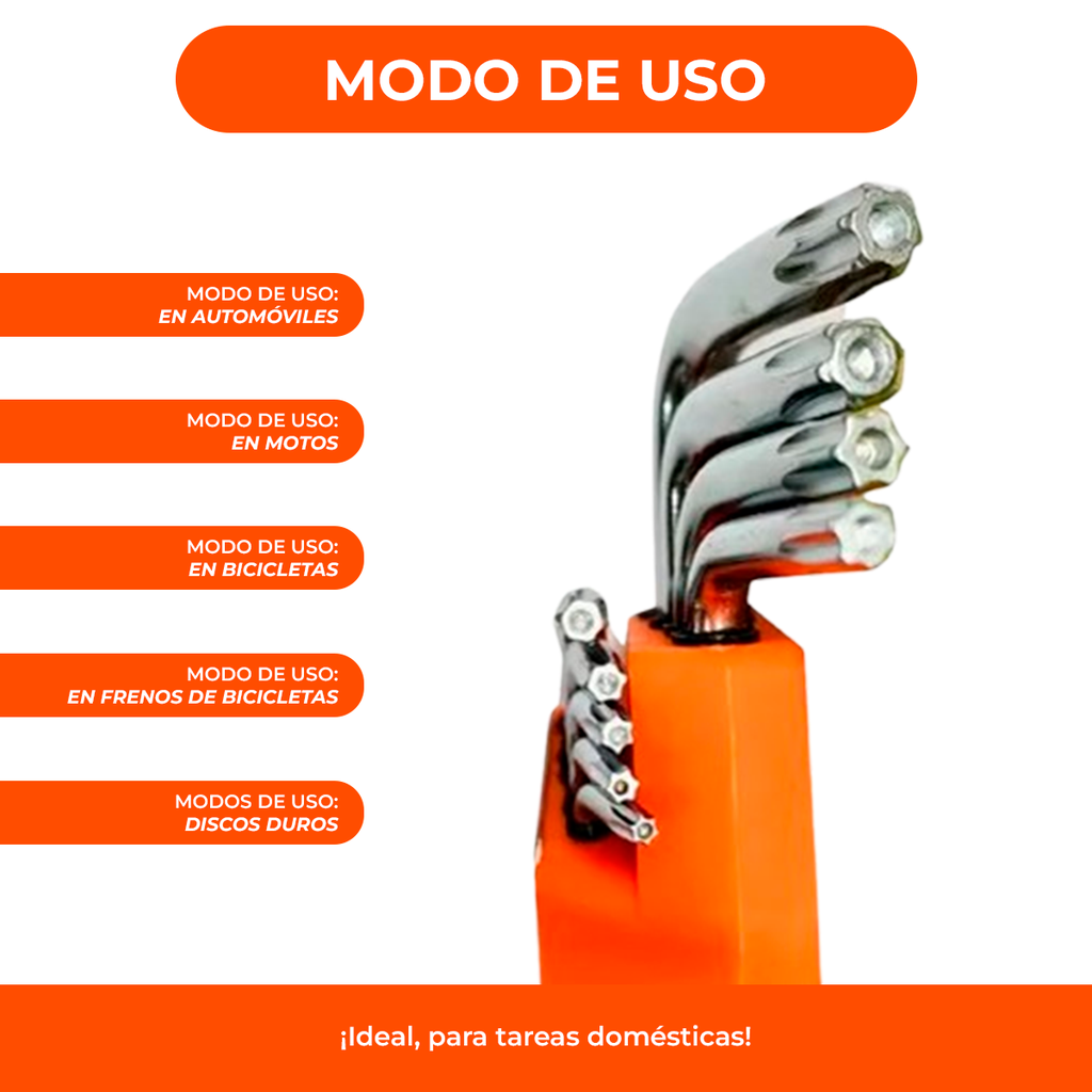 Juego De Llaves Torx 9 Piezas T 10 A T 50 Medianas Blister