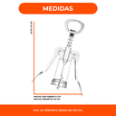 Destapador Sacacorcho Brazos De Acero Doble Aleta Manual