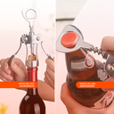 Destapador Sacacorcho Brazos De Acero Doble Aleta Manual