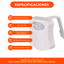 Luz Led Inodoro Multicolor Sensor Luz Funciona 100% Oscurid