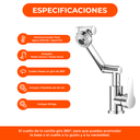 Canilla Monocomando Griferia Cocina Flexible 360° Mesada Color Plateado