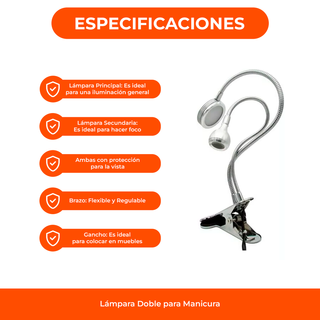 Lampara Led - doble Manicura