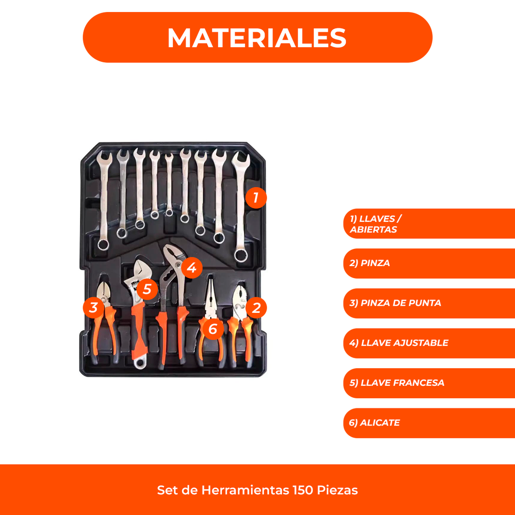 Set Kit Herramientas 187pcs c/Maletin Portatil
