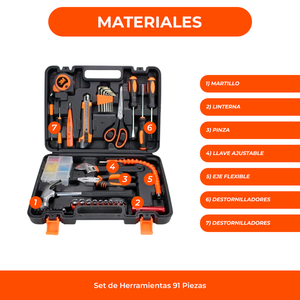 Caja Herramientas 42 Pzas. Set Kit Maletin