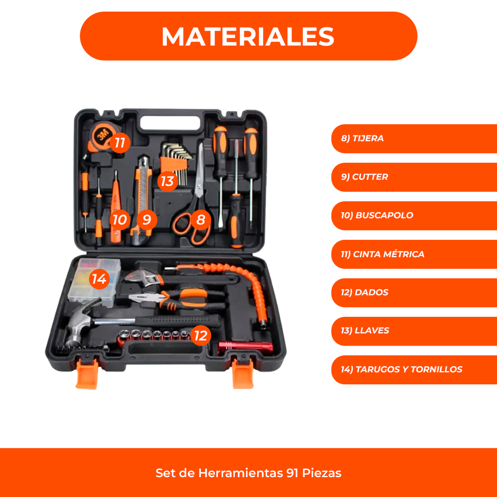 Caja Herramientas 42 Pzas. Set Kit Maletin