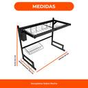 Escurridor Seca Platos Bacha Aluminio Inoxidable Organizador
