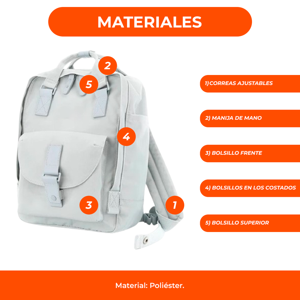 Mochila Bolso Vertical Alta