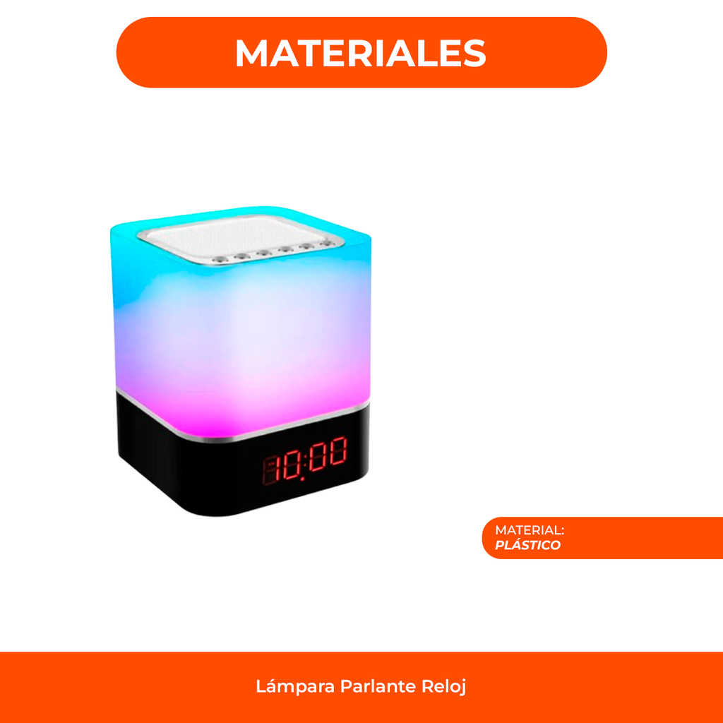 Lámpara Parlante Reloj de Mesa USB