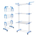 Tender Vertical Tendedero Ropa Caño Pechero Plegable Ruedas