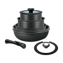 Bateria Cocina 8pz Desmontable Induccion Antiadherente Mango