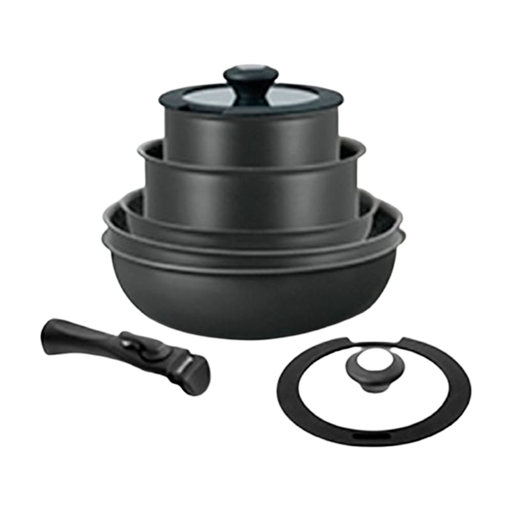 [BATNE-01] Bateria Cocina 8pz Desmontable Induccion Antiadherente Mango