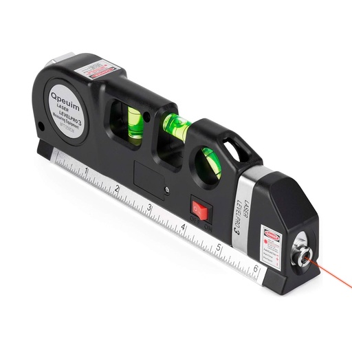 [LV-03] Nivel Laser 3 Burbujas Cinta Métrica Regla Cruz Horiz Vertic